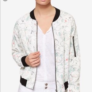 Sanctuary Retro Garden Teal/Coral Flowered Bomber Jacket